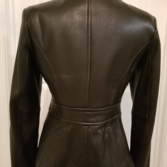 Ladies black Leather Jacket by Jones NY Size Small - Picture 2 of 16
